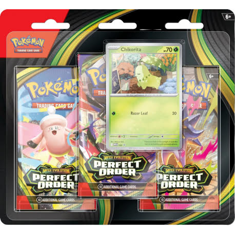 Pokemon Mega Evolution Perfect Order Pack 3 + Carta - New Wave