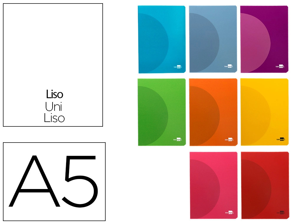 Caderno Agrafado Plástico Liderpapel A5 Liso