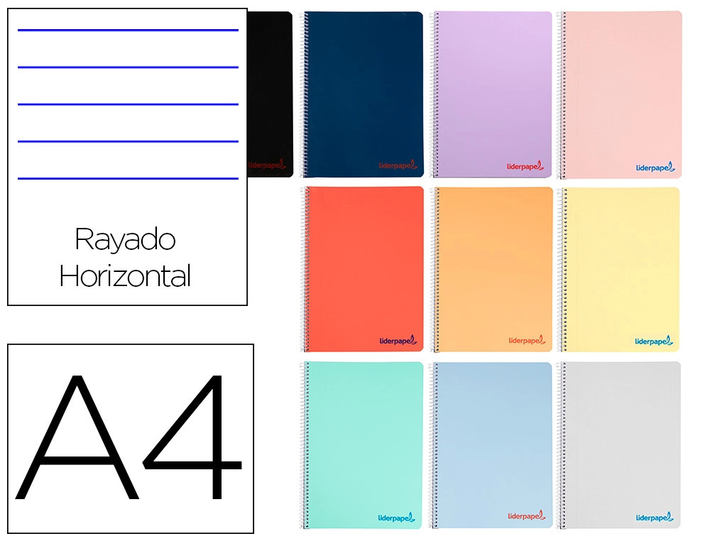 Caderno Espiral Liderpapel Wonder Capa Plástica Pautado A4