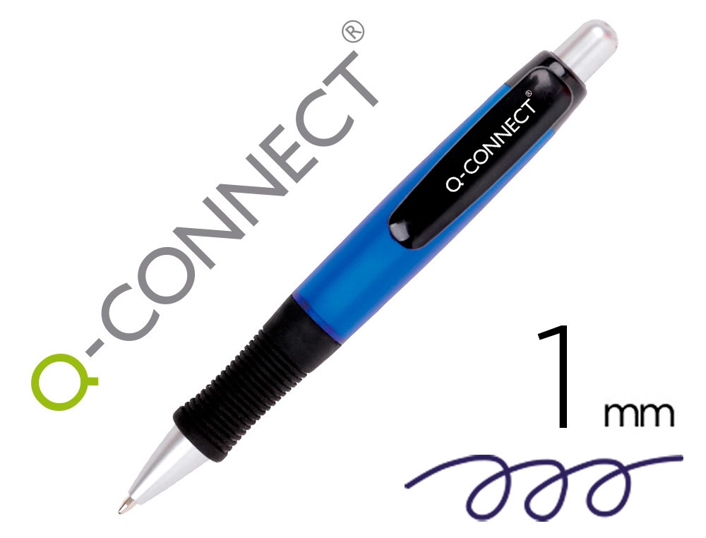 Esferográfica Q-Connect Premium Retratil c/ Apoio Dedos Borracha AZ - New Wave